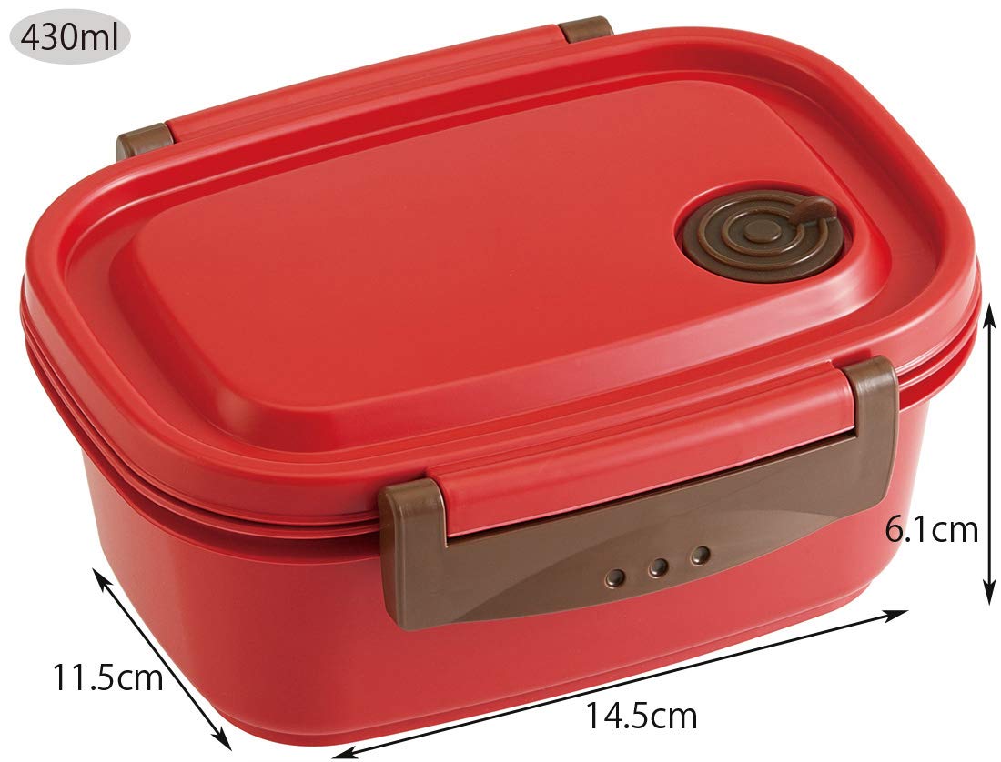 430ml Red Food Storage Container - Airtight Lunch Box for Easy Meal Prep & On-the-Go Light Meals | Microwave & Dishwasher Safe | Perfect for Office, School & Picnics