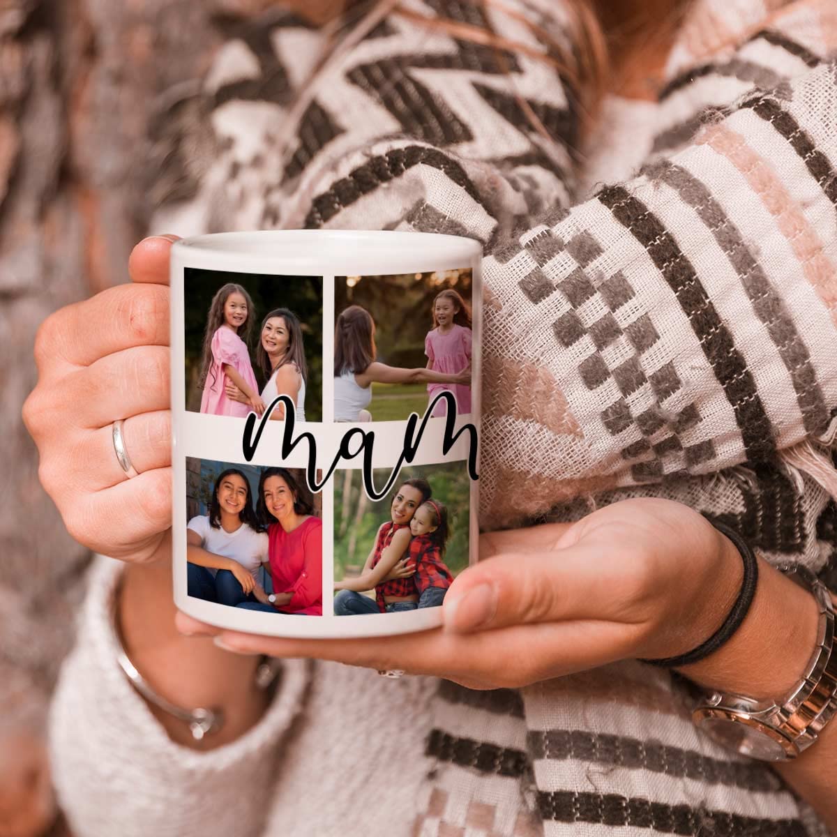 Personalized Photo & Name Coffee Mug for Mom - Custom 300ml Ceramic Travel Mug | Best Birthday, Mother's Day, Anniversary Gift Idea | Home, Office & Travel Use