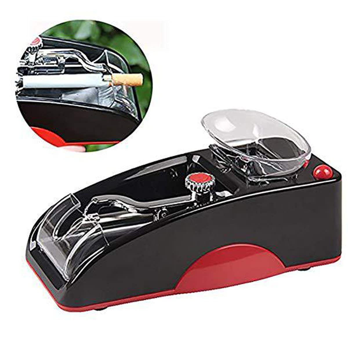 Automatic Electric Cigarette Rolling Machine - Compact Home Cigarette Maker for DIY Tobacco (Red) | Perfect for Personal Use, Gifts & Smoking Enthusiasts