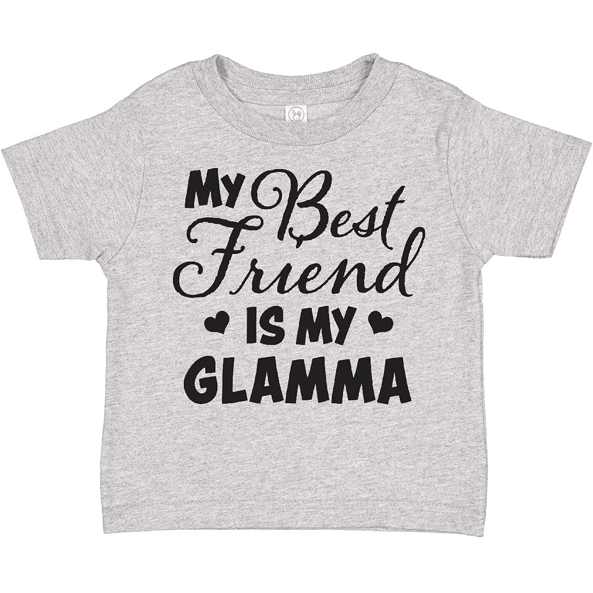 My Best Friend is My Glamma with Hearts Toddler T-Shirt - Perfect for Family Photos & Grandparent Day Celebrations