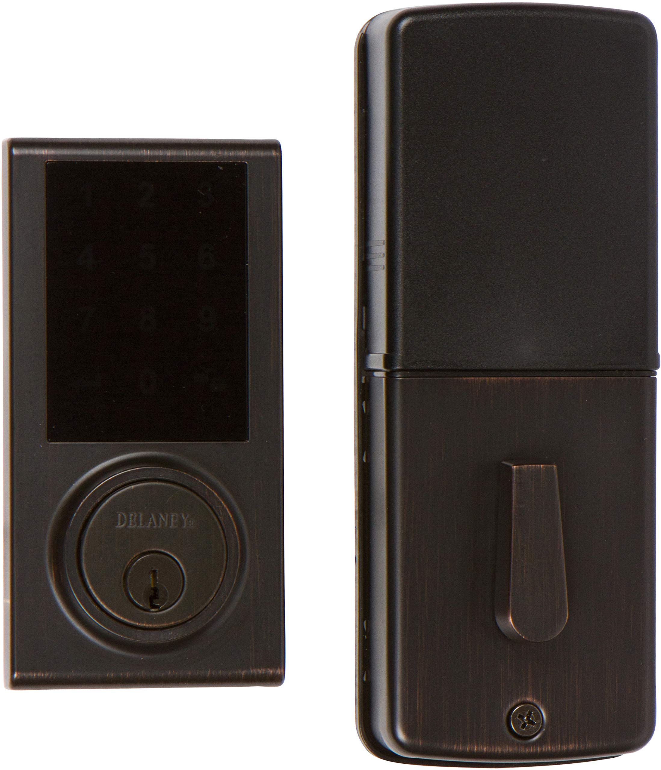 Delaney Hardware 301677 KP300 Digital Keypad Door Lock with Deadbolt - Keyless Entry, Tuscany Bronze Finish, Secure Keypad Door Handle Lock for Home & Office - Perfect for Front Doors, Back Doors & Rental Properties