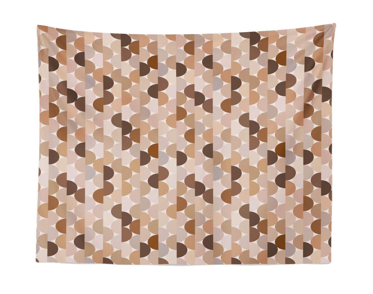 Ambesonne Abstract Tapestry Wall Art - Brown Semicircle Design Fabric Wall Hanging for Bedroom, Living Room, Dorm Decor - 28