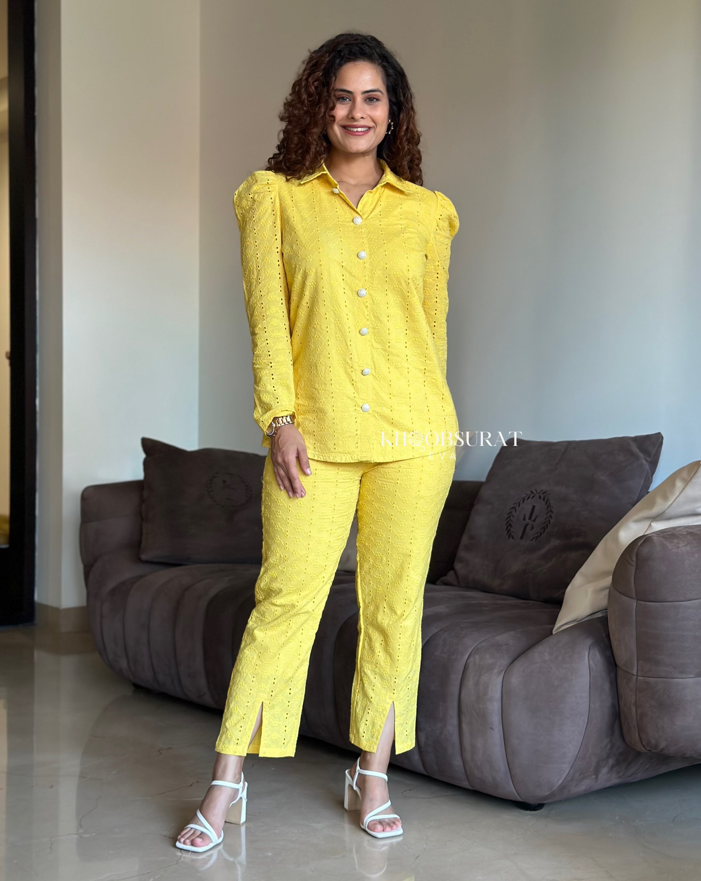 STYLE SPARK Yellow Women's 2-Piece Coord Set | Trendy Matching Outfit for Summer | Perfect for Beach Vacations, Brunch Dates & Casual Outings
