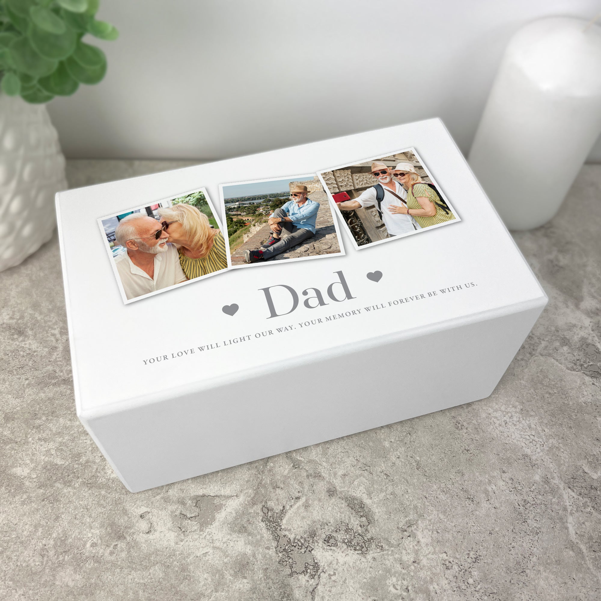 Personalized Large Cremation Urn for Ashes - Holds 3 Photos & 1.44 Liters | Memorial Keepsake for Loved Ones | Perfect for Home Altars, Funeral Services & Memorial Displays