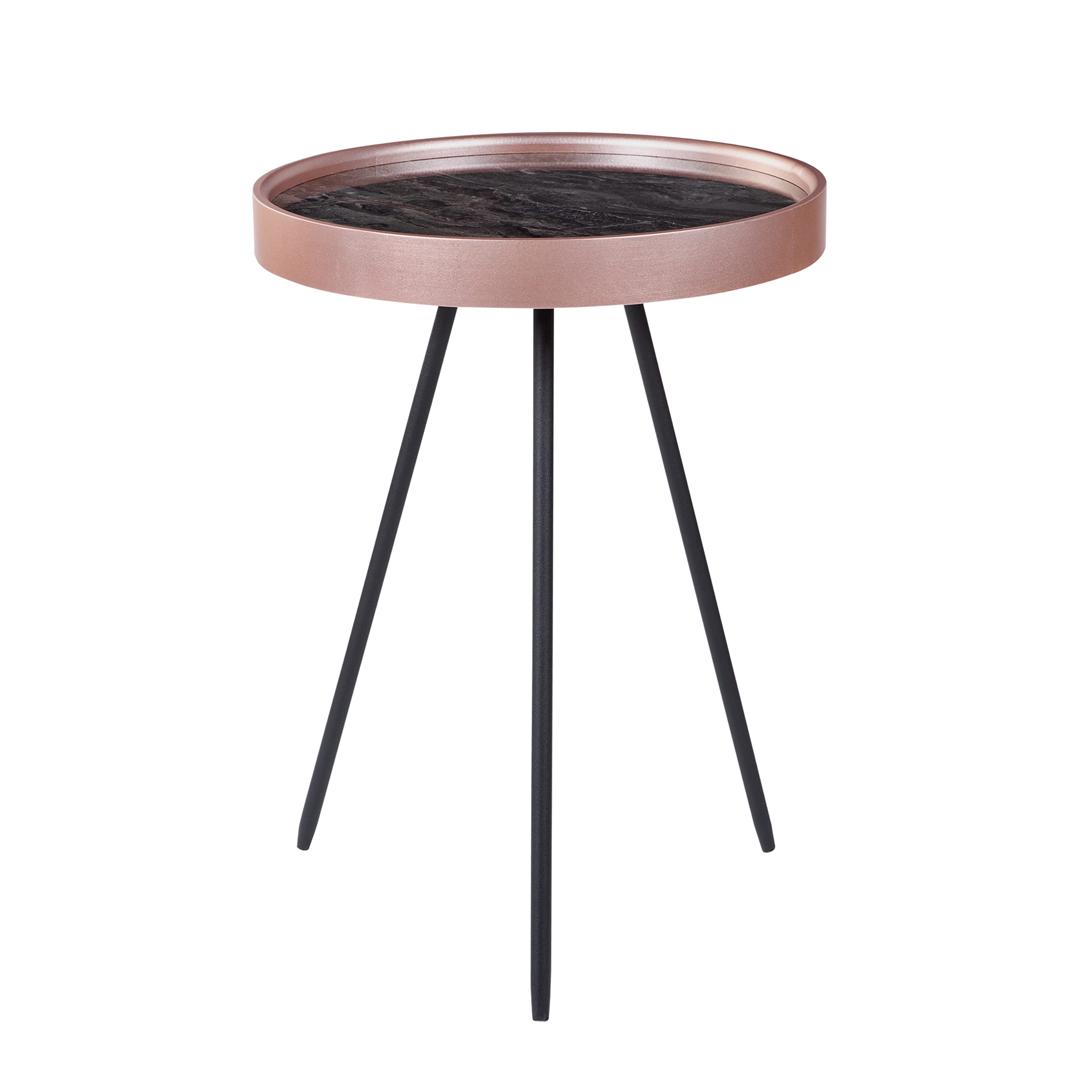 Premium Urban Nouk Side Table - Engineered Wood Top & Sturdy Iron Legs - Coffee Table, Nightstand, End Table - Easy Assembly (Porto Design) - Perfect for Living Room, Bedroom & Office Spaces