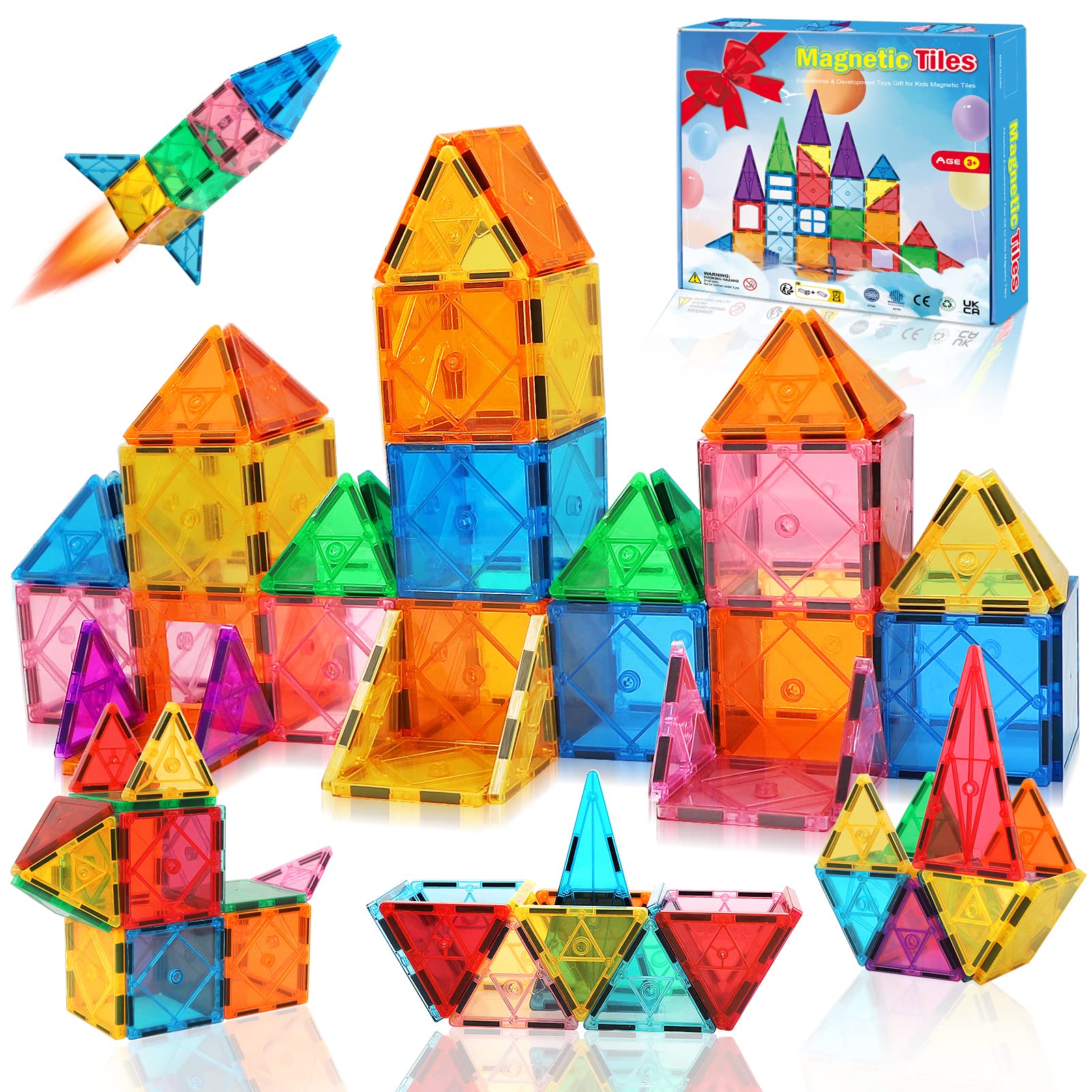 Magnetic Building Blocks for Kids Ages 3-7 | STEM Learning Construction Toys | 3D Educational Toys for Boys & Girls | Perfect for Classroom, Home Play & Creative Development