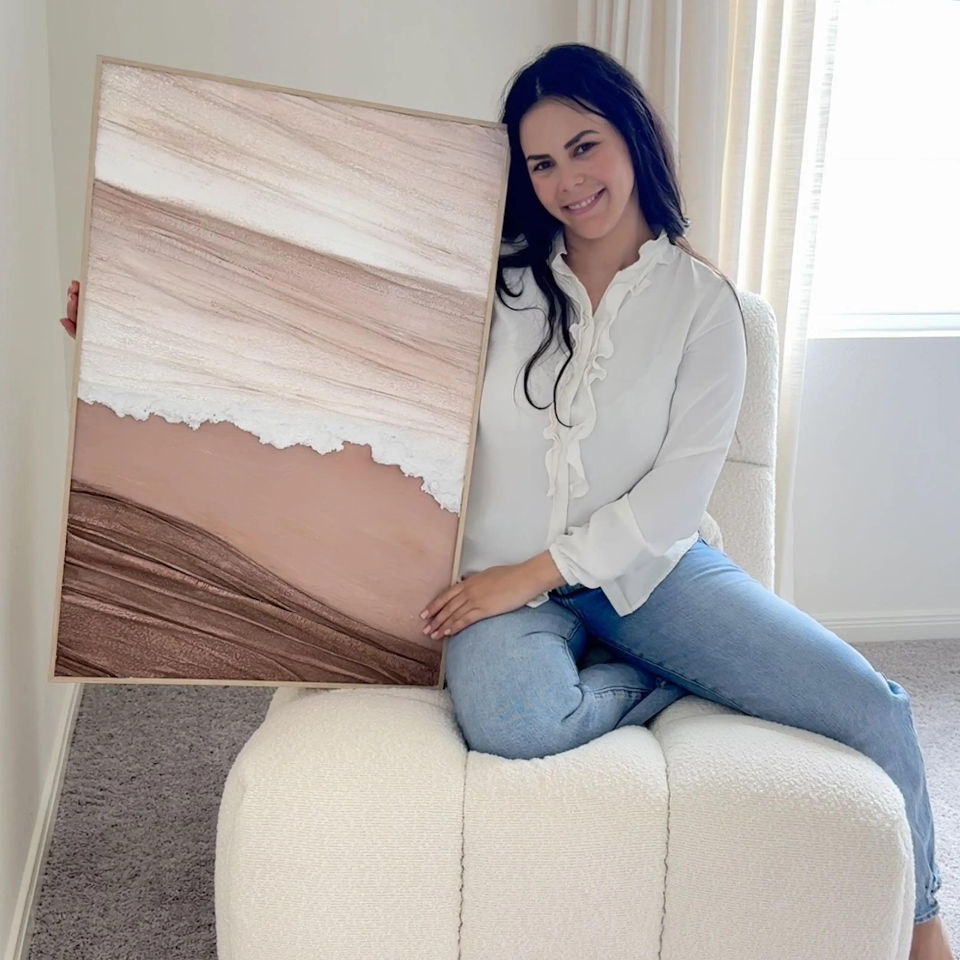 Ocean and Sky Painting Set of 3 - Coastal Wall Art Decor for Living Room, Bedroom, or Office - Beautiful Seascape Canvas Prints - #OS 142