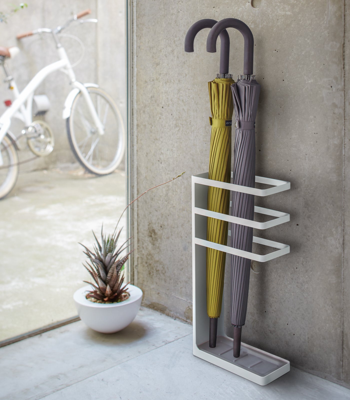 Sturdy Steel Umbrella Stand - Heavy Duty Indoor & Outdoor Rain Drip Holder for Entryway, Porch, and Patio Organization