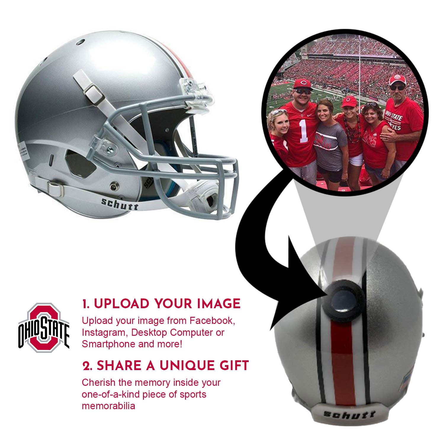 Ohio State Buckeyes Mini Football Helmet - Official College Collectible with Display Stand - Perfect for Fans, Gifts, and Game Room Decor