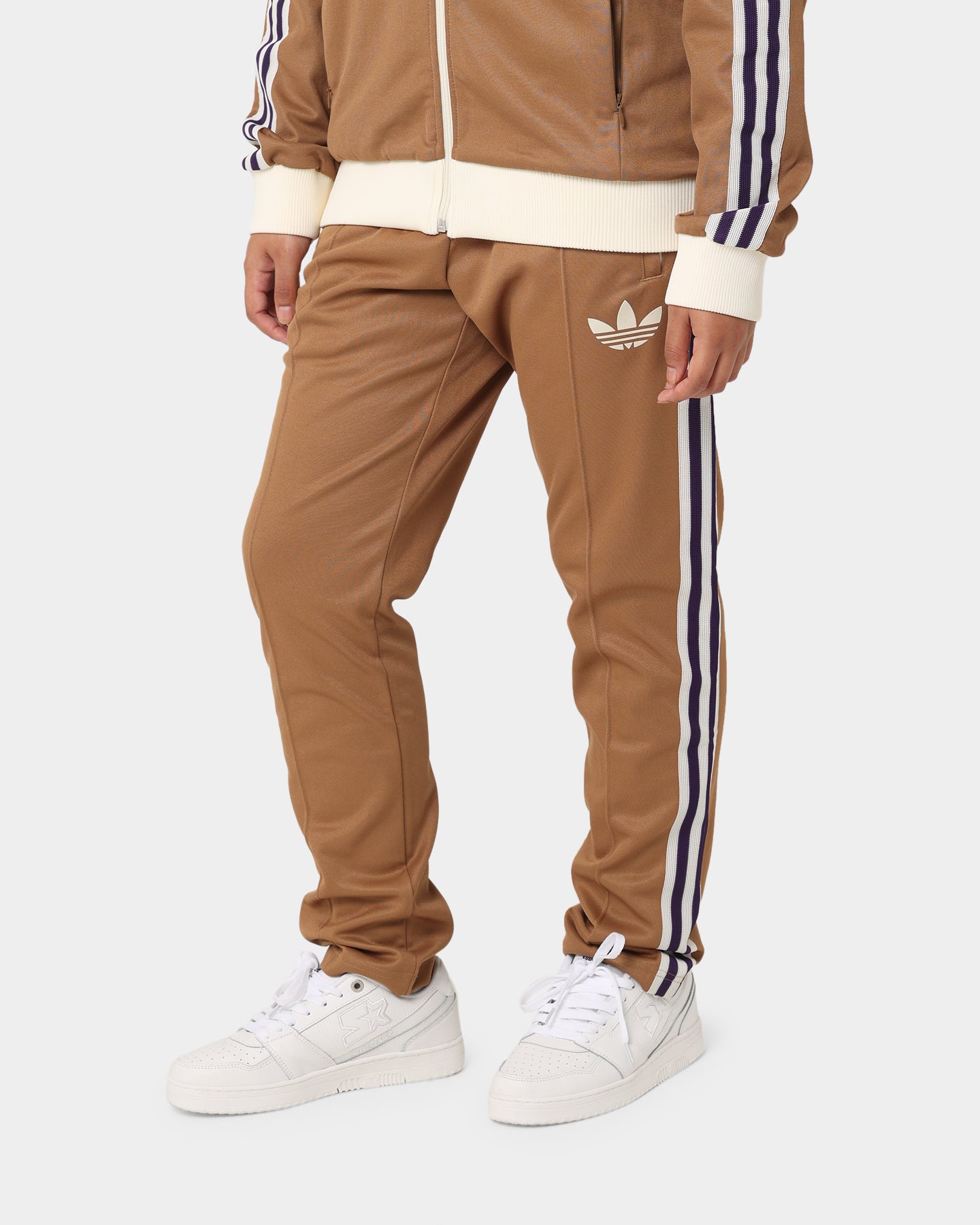 Adidas Adicolor Striped Track Pants for Men - Brown Desert Casual Joggers | Gym Workout, Running, Streetwear Fashion