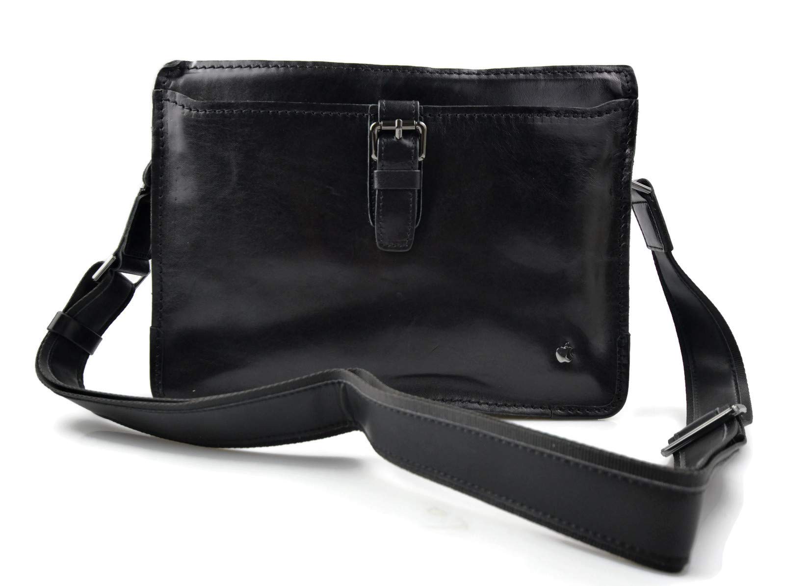 Genuine Italian Leather Messenger Bag for Tablet & iPad - Unisex Shoulder Bag for Men & Women - Perfect for Work, Travel & Daily Commute