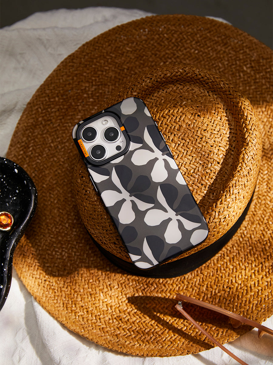 Midnight Blossom Phone Case - Taupe Brown Protective Cover for iPhone & Samsung | Perfect for Everyday Use, Travel & Outdoor Activities