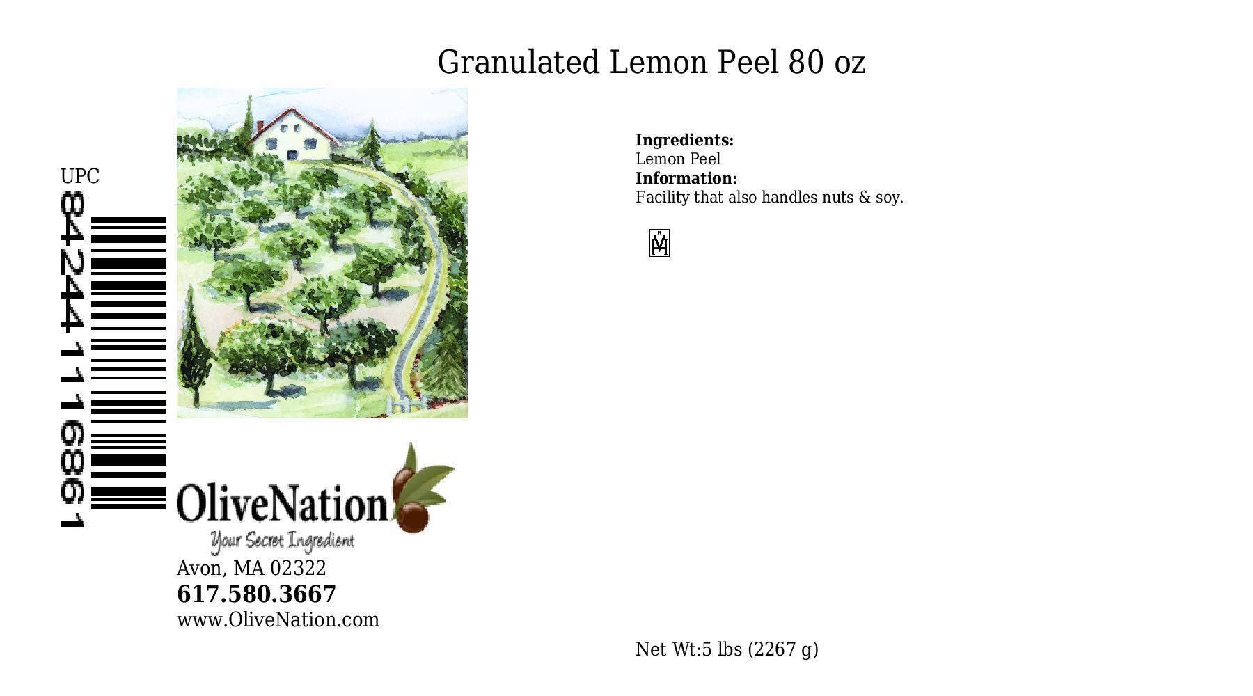 Premium Dried Lemon Zest Granules for Cooking & Baking | Granulated Lemon Peel | Non-GMO, Kosher Certified | 80oz Bulk | Perfect for Lemon Bars, Tea, Cocktails & Desserts