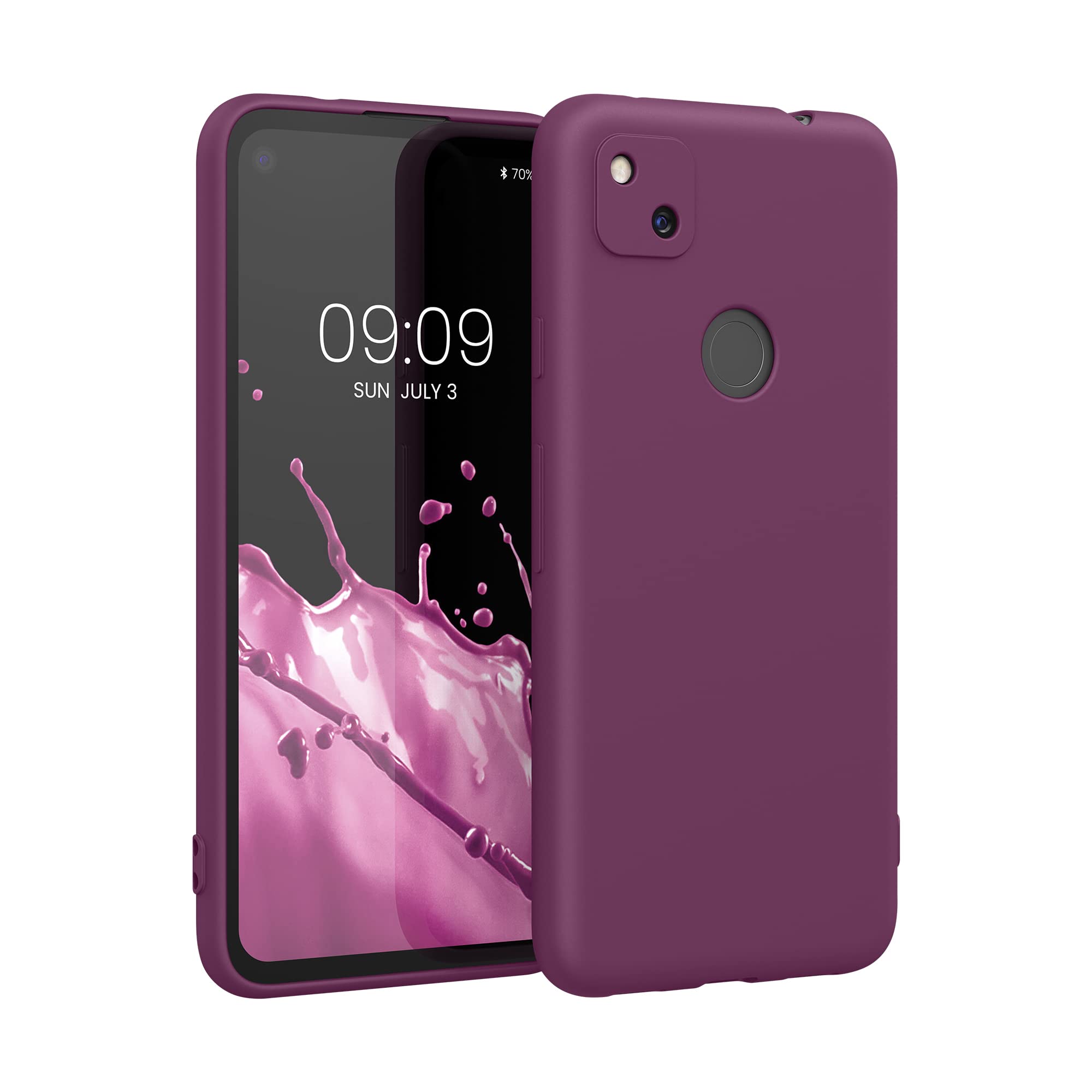 kwmobile TPU Case for Google Pixel 4a - Slim Protective Cover in Bordeaux Violet for Everyday Use