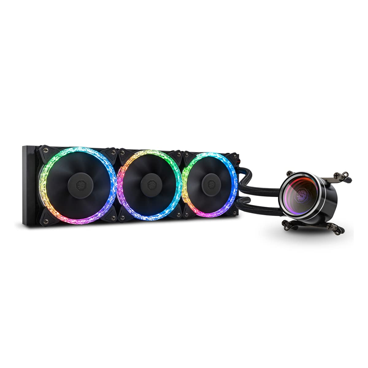 Bitspower Touchaqua Cyclops 360 All-in-One Liquid CPU Cooler with D-RGB Notos Xtal Fans, 360mm Radiator - High Performance Cooling for Gaming PCs, Workstations, and Overclocking (Model: BPTA-CYAIO360-NTX)