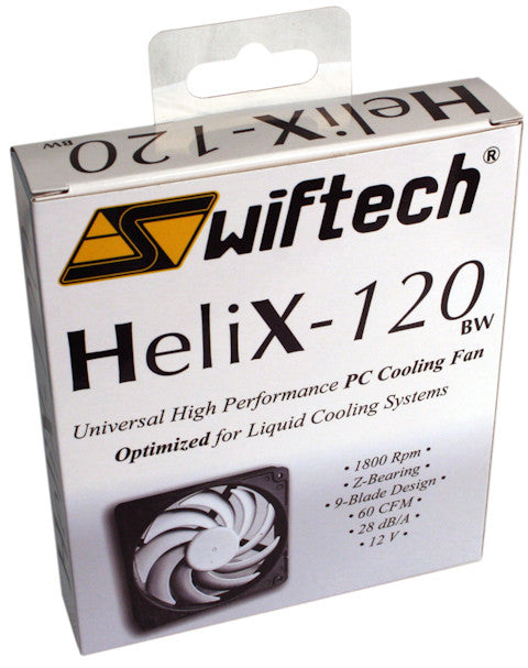 Swiftech Helix 120mm x 120mm x 25mm 9-Blade Cooling Fan - 12V DC Computer Case Fan for PC Gaming, Workstation & Server Cooling - High Airflow Quiet Performance