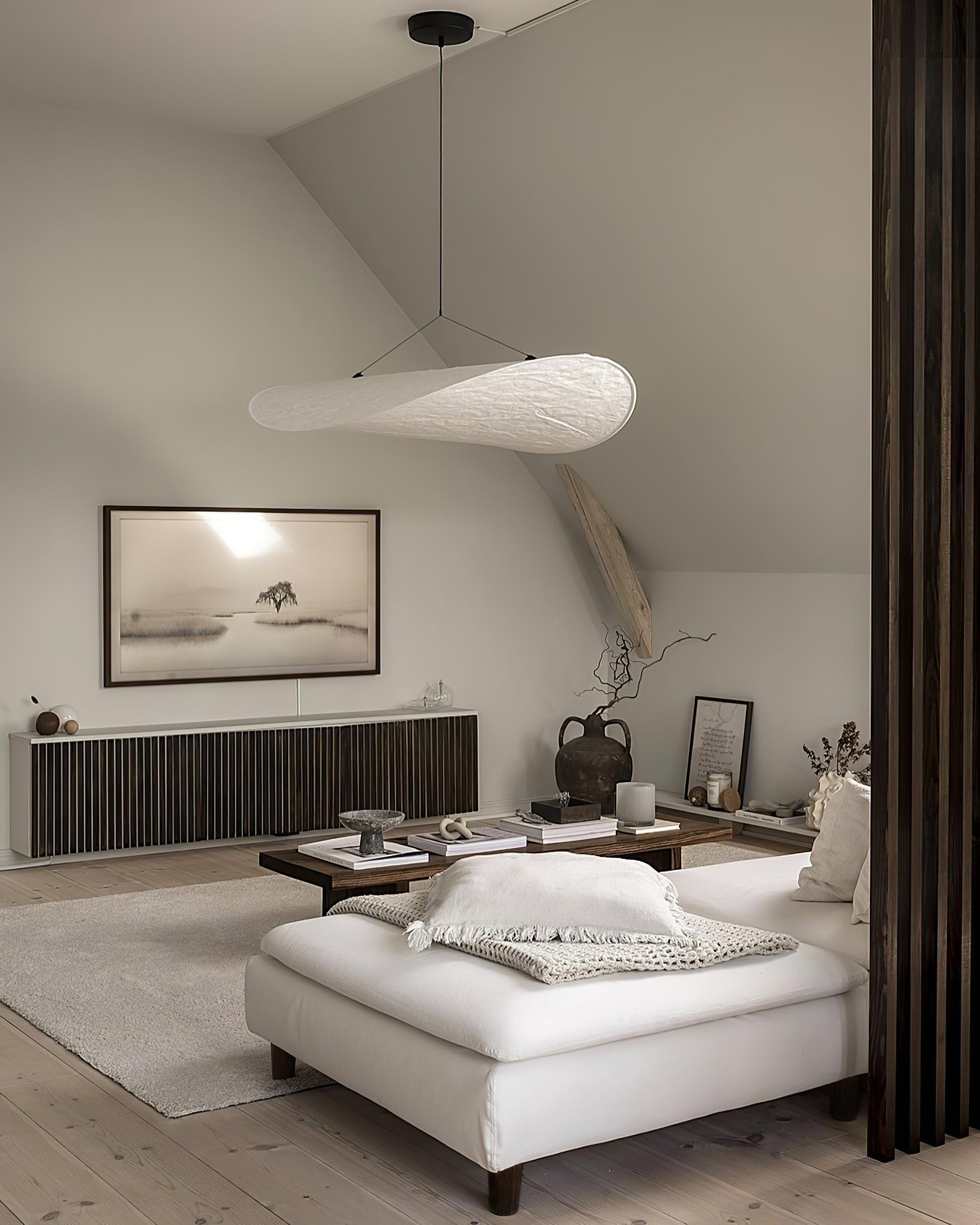 Stylish and Durable Tense Tyvek Pendant Light - Modern Hanging Lamp for Living Room, Bedroom, or Dining Area Decoration