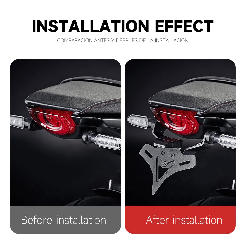 Motorcycle License Plate Bracket Fender Eliminator Kit for Honda CB1000R (2018-2024) - Rear License Plate Holder Tail Tidy | Durable Aluminum Alloy, Easy Installation | Perfect for Street Riding & Custom Bike Builds