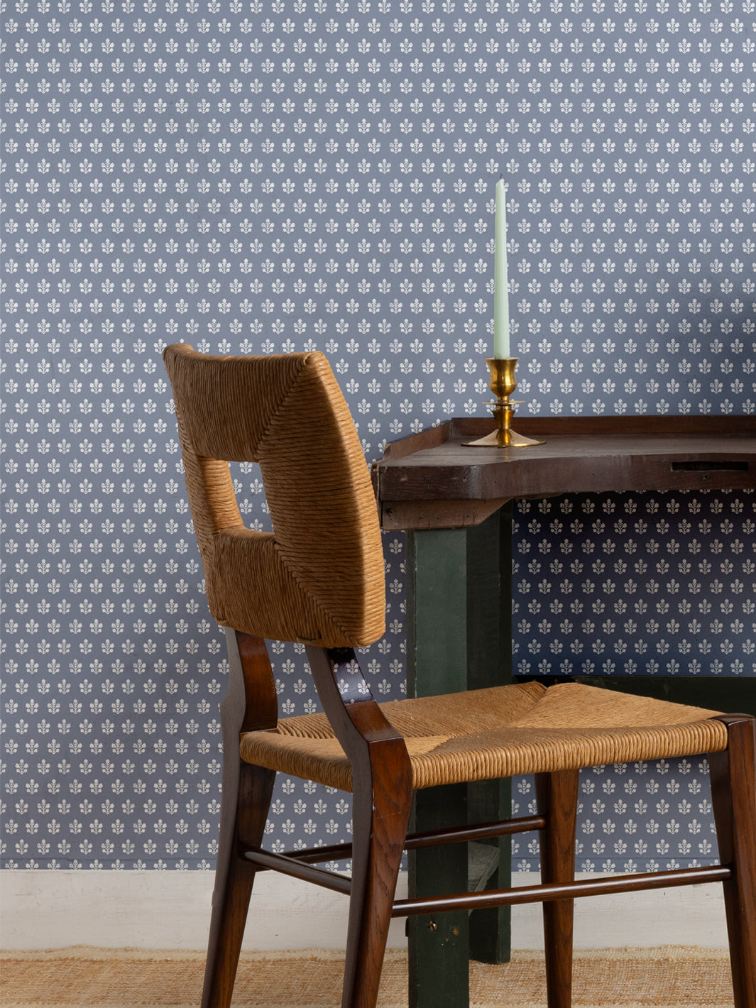 Ensley Petite Wallpaper by Sugar Paper in Slate - Premium Peel & Stick Wallpaper for Bedroom, Nursery & Home Office Decor