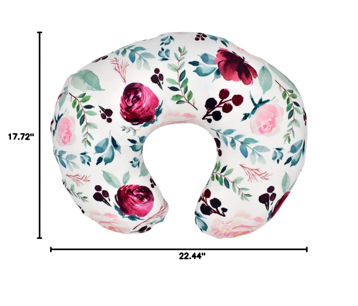 Multifunctional Nursing Pillow Cover - Soft U-Shaped Maternity Breastfeeding Pillow Slipcover for Newborns & Infants - Pink Floral Design - Perfect for Nursing, Bottle Feeding, and Baby Support at Home or Travel