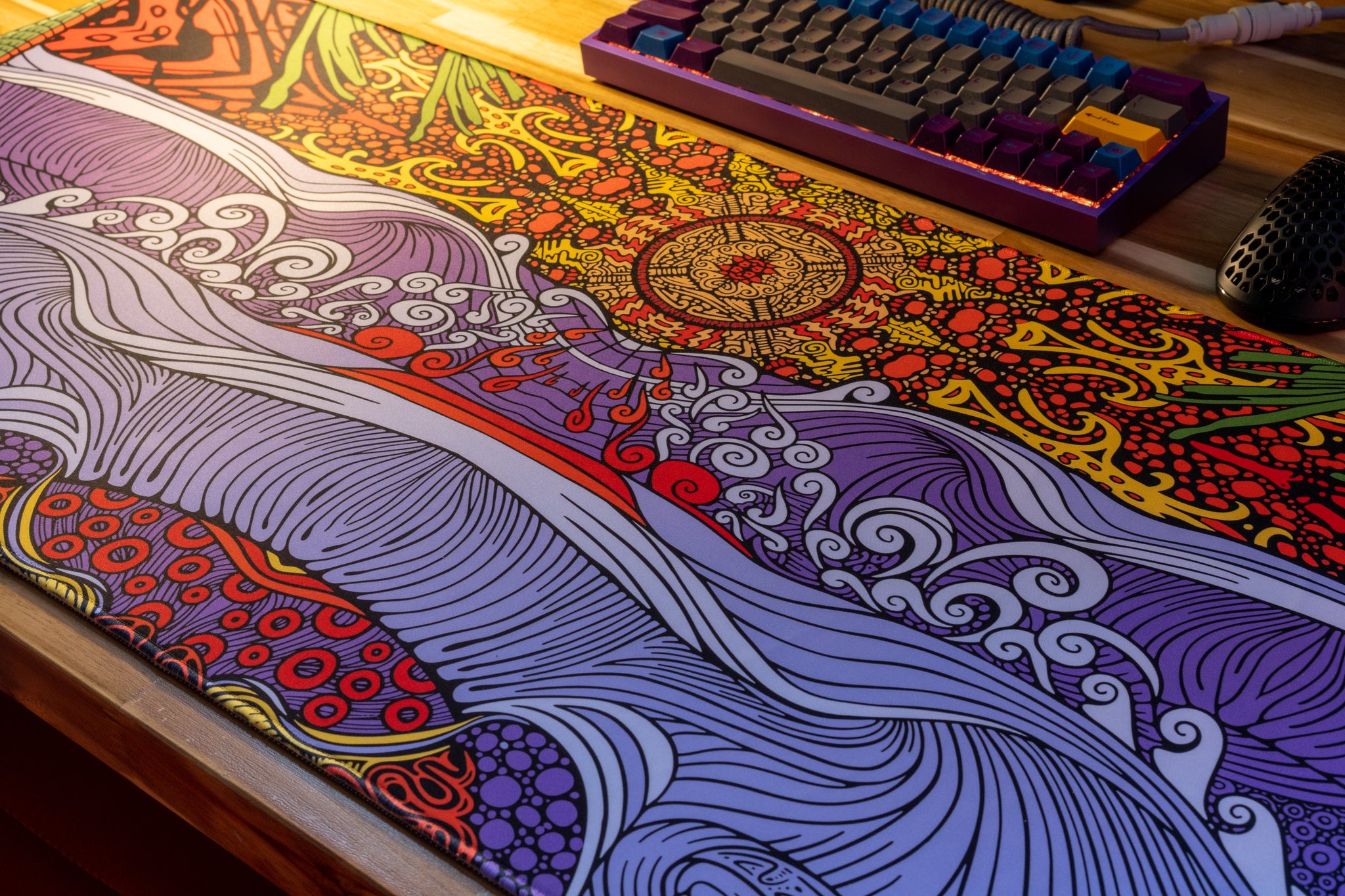 Ancient Sun Themed Cultural Desk Mat - Premium Mouse Pad for Gaming, Office & Home Workspace - Perfect for PC, Laptop & Computer Setup