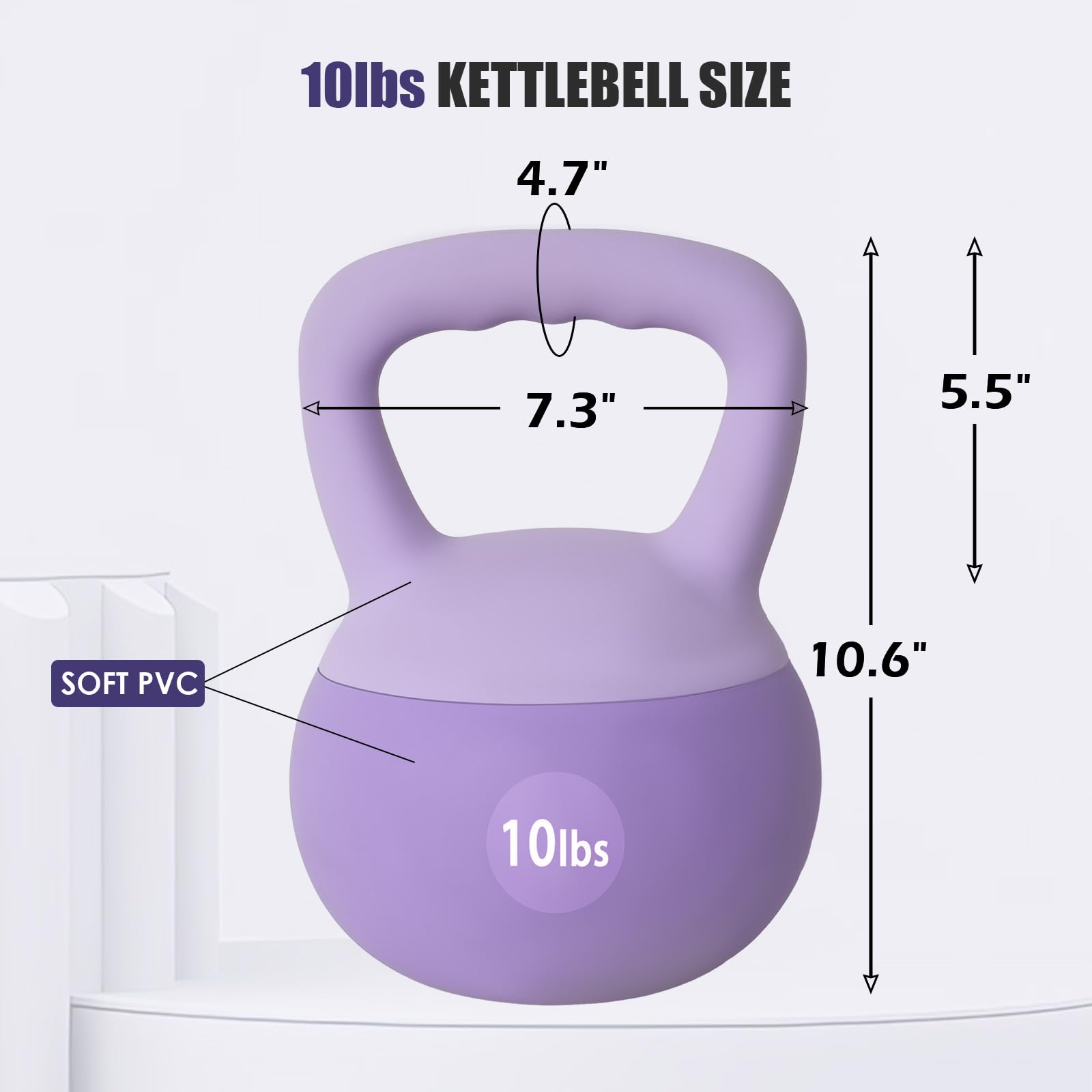 SogesPower Soft Kettlebells - Iron Sand Filled Exercise Weights for Strength Training, Shock-Proof Design with Wide-Grip Handle - Home Gym Fitness Equipment for Women, Men & Kids - Perfect for HIIT, CrossFit & Home Workouts - Purple