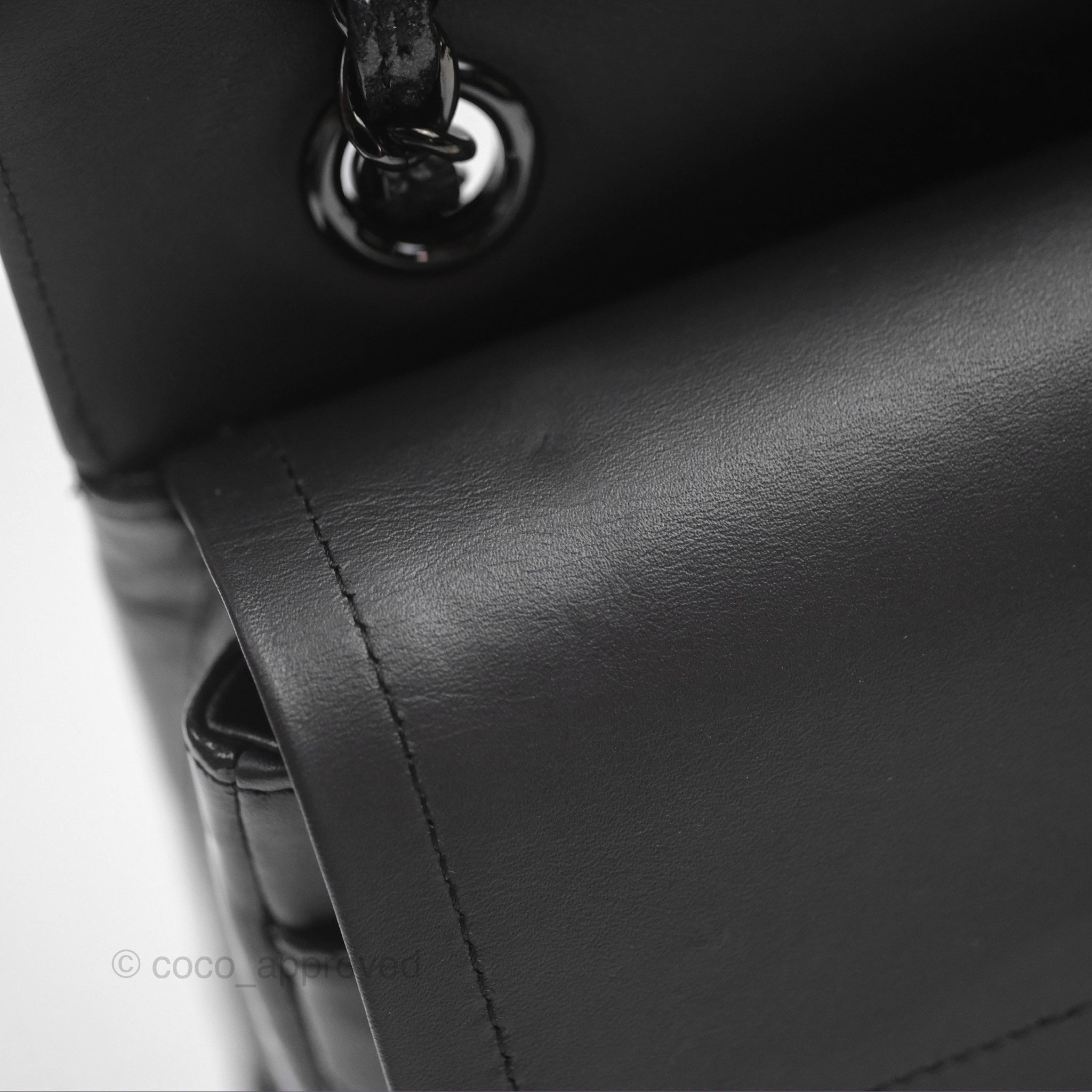 Chanel Classic Chevron M/L Medium Double Flap Bag in So Black Patent Calfskin Leather - Luxury Handbag for Women, Perfect for Evening Events & Special Occasions