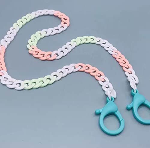 Funky Color Adjustable Face Mask Chain for Men & Women - Free Size Universal Fit with Evil Eye Luck Card - Perfect for Daily Wear, Travel, and Fashion Accessories