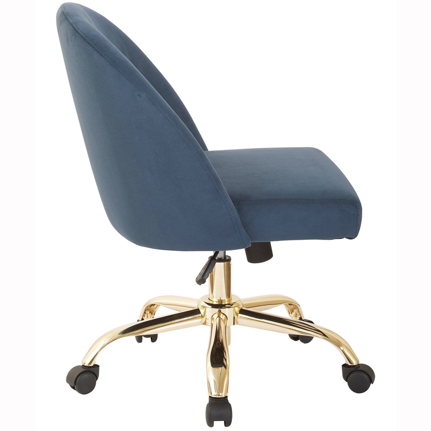 Office Star Ave Six Layton Mid Back Office Chair - Velvet Upholstered Ergonomic Desk Chair with Adjustable Height & Swivel [FL3224G] - Perfect for Home Office, Study, or Workspace