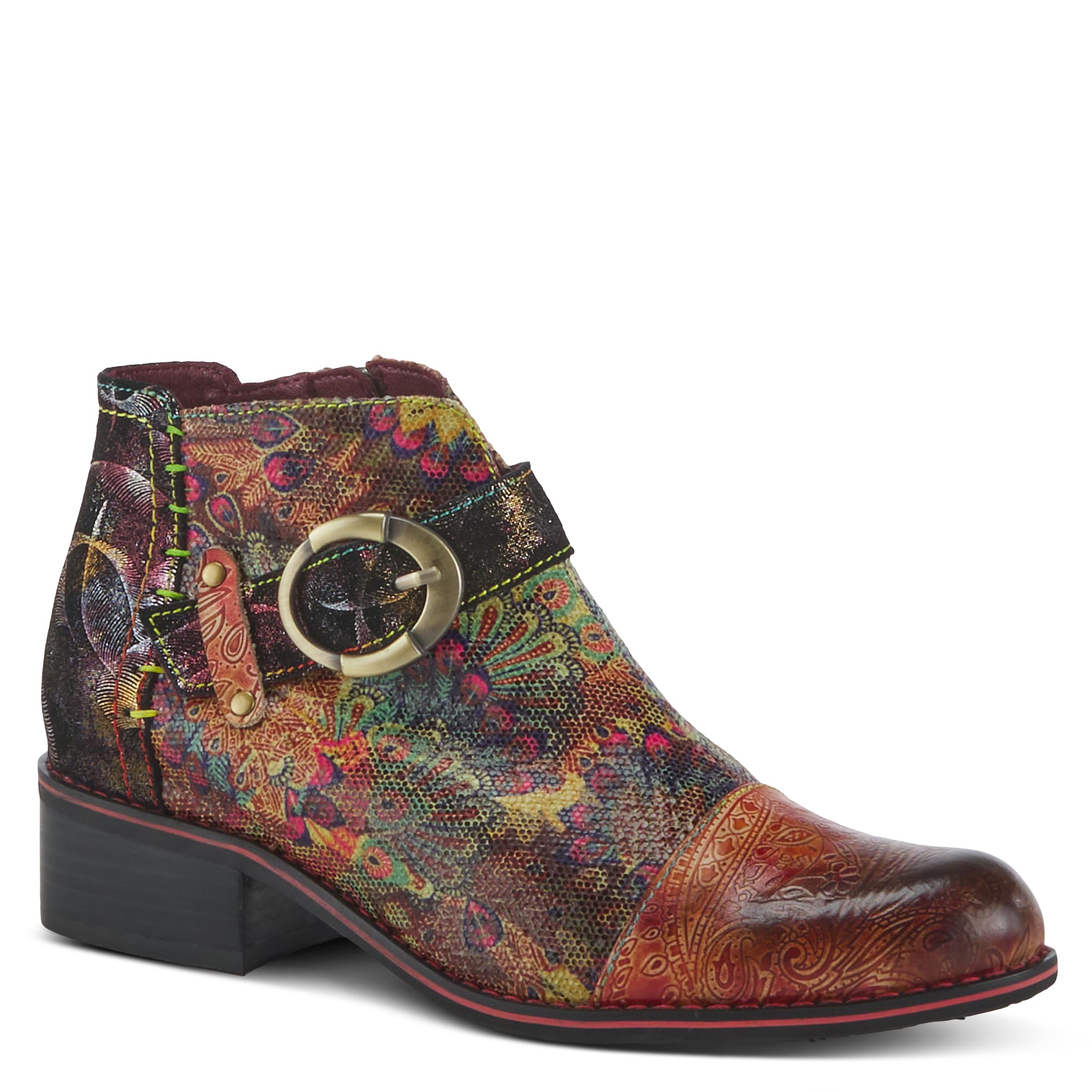 Spring Step L'Artiste Georgiana Women's Ankle Boots - Hand-Painted Leather Booties with Side Zipper Closure - Comfortable Casual & Outdoor Fashion Footwear for Fall/Winter Seasons (Perfect for Work, Dating & Travel)