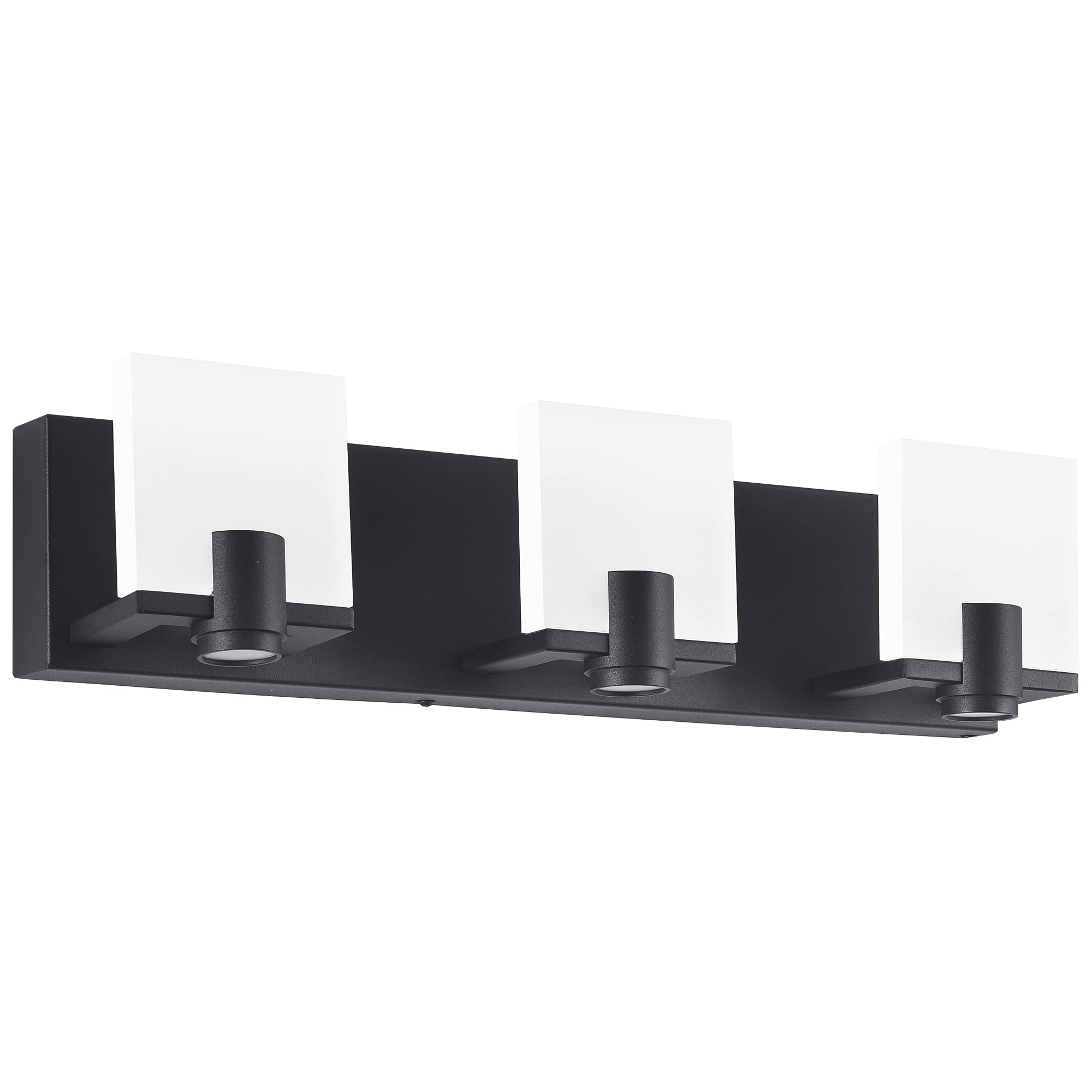 SOLFART Modern Black LED Dimmable Vanity Lights - 3 Spotlights Bathroom Mirror Lighting Fixture for Bathroom, Bedroom, and Makeup Area