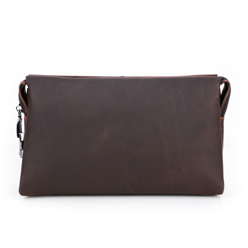 Premium Genuine Leather Men's Clutch Bag - Slim RFID Blocking Wallet Case for Phone, ID Cards & Cash - Perfect for Travel, Business & Everyday Use