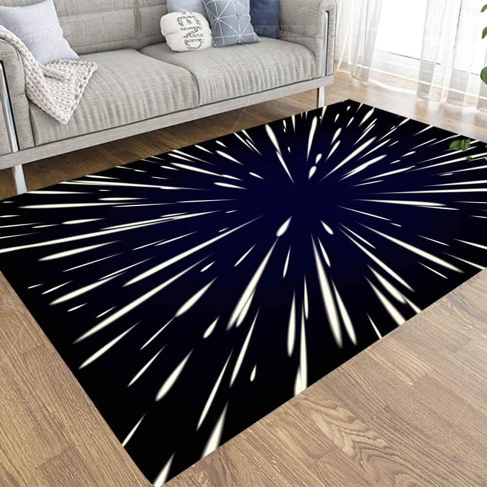 EMMTEEY 3x5 Farmhouse Area Rug for Indoor & Outdoor Use - Star Wars Flying Through The Stars Design - Soft & Durable Kids Rug for Boys & Girls Bedroom, Playroom, Living Room, Patio