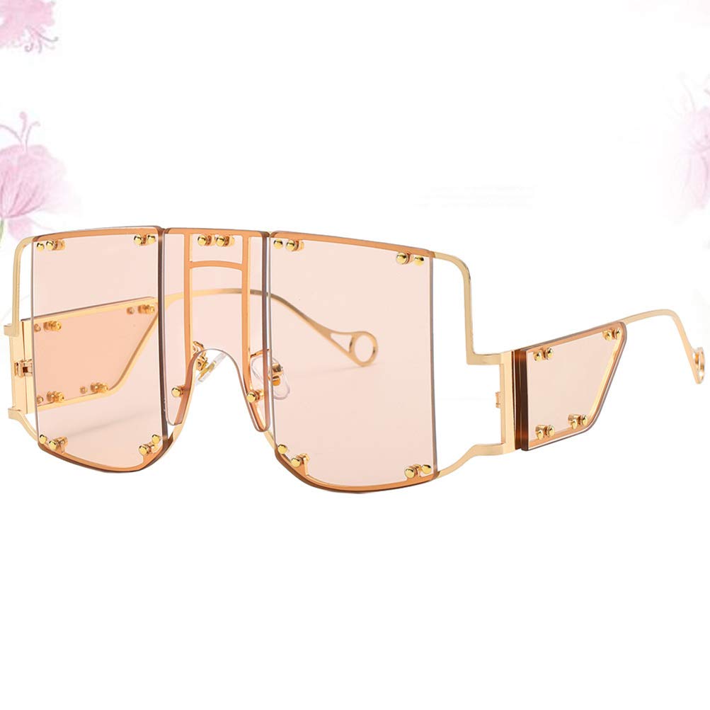 KESYOO Pink Punk Rivet Sunglasses - UV Protection Unisex Fashion Shades for Men & Women - Perfect for Beach, Hip Hop, and Photo Props