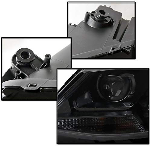 LED DRL Projector Headlights - Black/Smoke - Compatible with 2011-2017 Volkswagen Jetta | High Performance Car Lighting for Night Driving & Style Upgrade