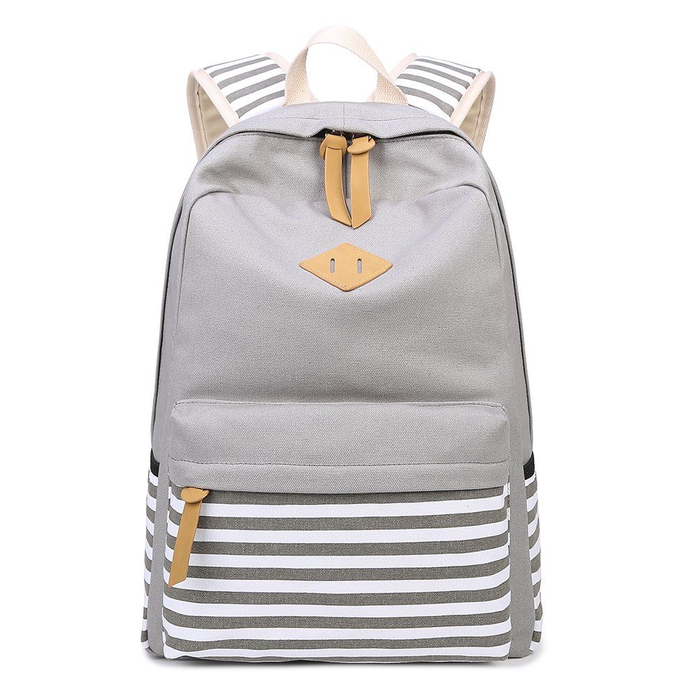 Abshoo Stylish Striped Canvas Backpack for Girls - Trendy Casual School Bag for Teens - Perfect for School, Travel & Everyday Use