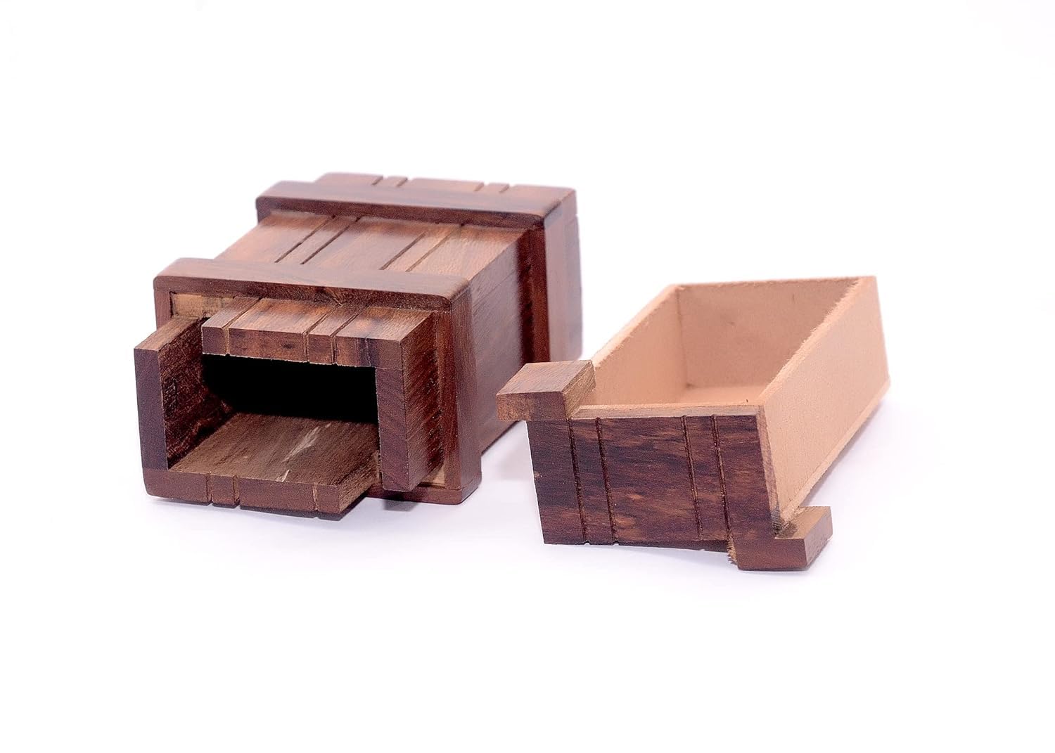 Boscaiola24 Wooden Magic Puzzle Box with Secret Compartment - Brain Teaser Gift for Kids & Adults (4+ Years, Brown) - Perfect for Escape Rooms, Party Favors & Cognitive Training
