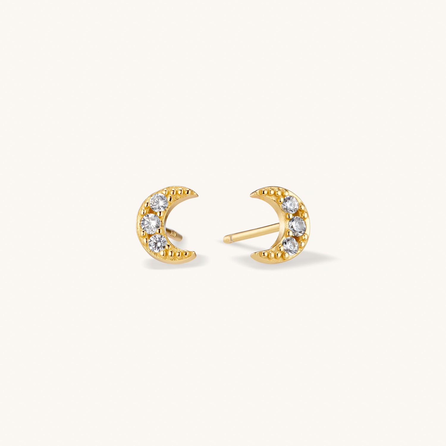 Luna Crystal Stud Earrings for Women - 14K Gold Plated Cubic Zirconia Earrings | Elegant Gift for Birthday, Anniversary & Wedding Jewelry