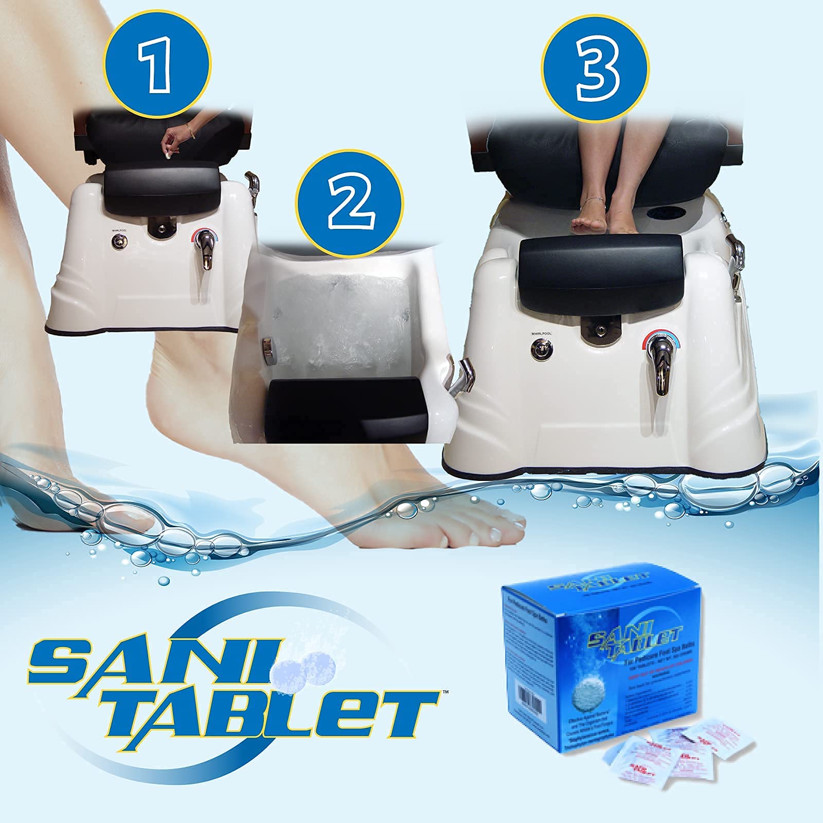 Sanicare Sani-Tablet 100 Tablets | Disinfectant Cleaning Tablets for Toilets, Sinks & Showers | Hospital-Grade Sanitizer for Home, Office & Travel Use (Model: SAN0100)