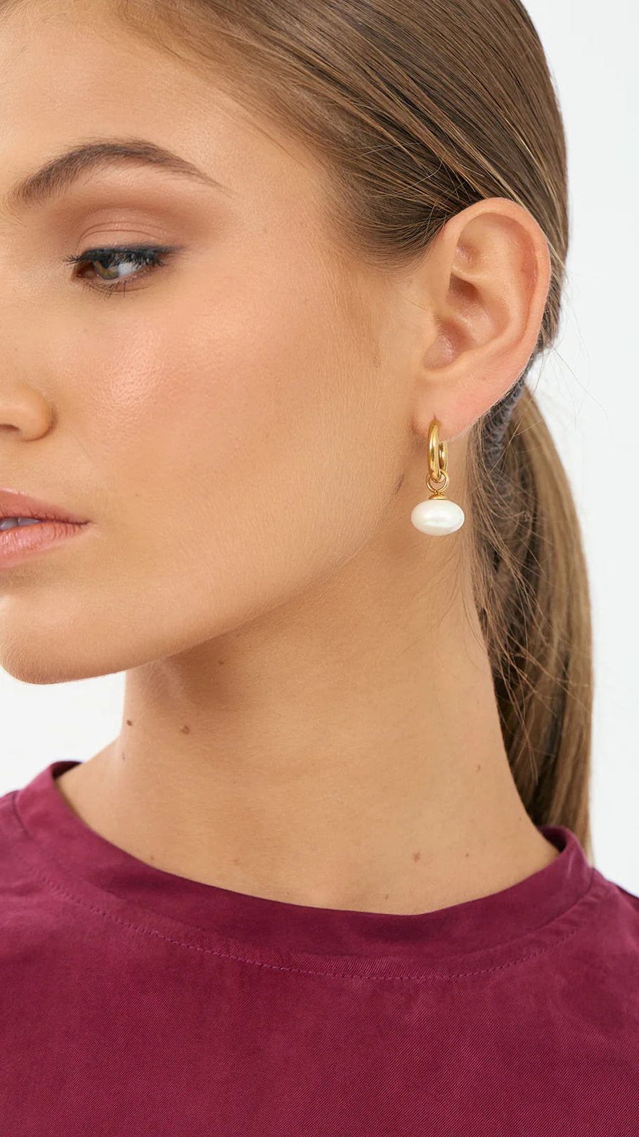 Gold Pearl Mini Hoop Earrings - Elegant Dainty Drop Earrings for Women | Perfect for Everyday Wear, Office & Special Occasions