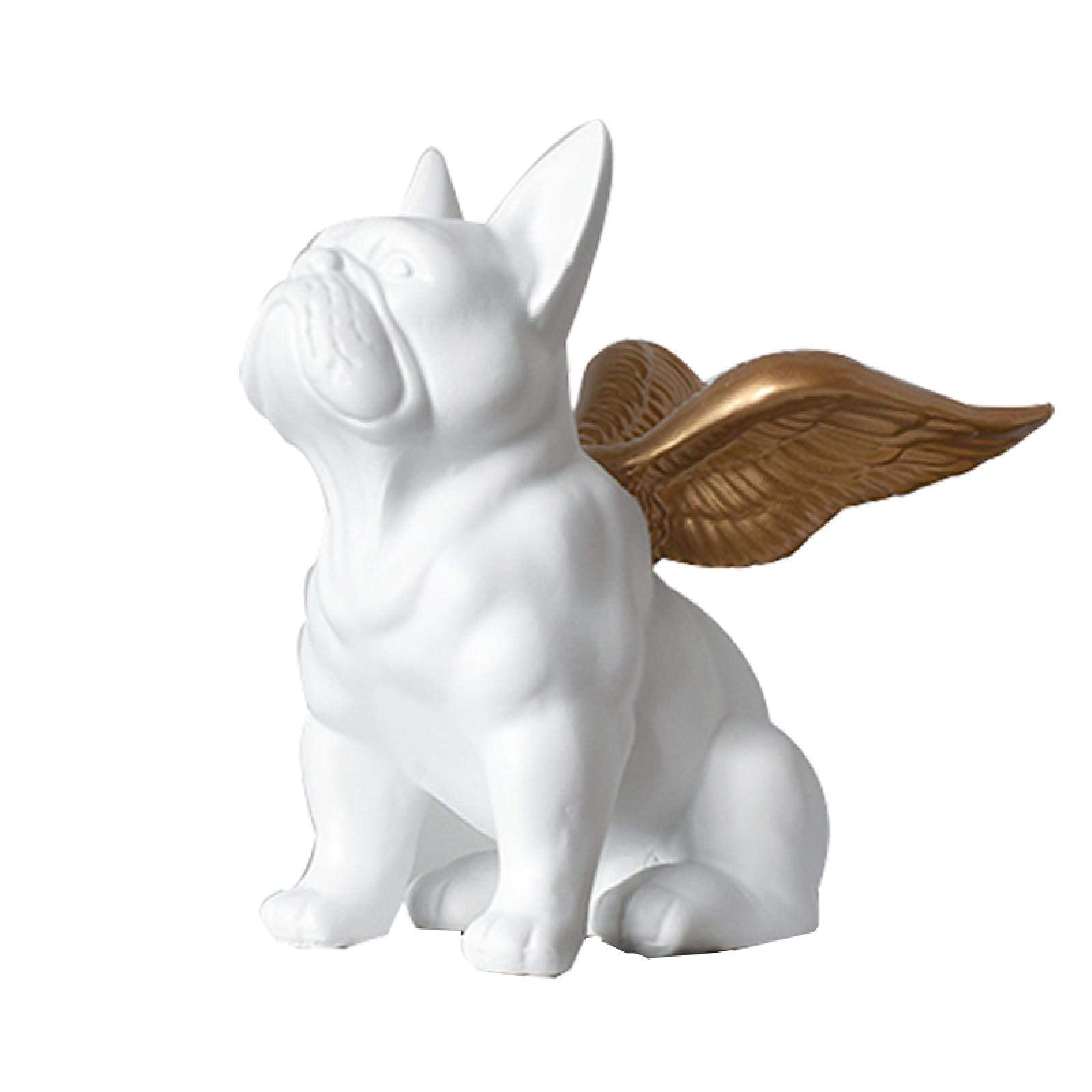 MOBEBI Collectibles - Nordic Wing Bulldog Decoration Statue for Home & Office Decor | Unique Figurine for Living Room, Garden, or Entrance | Art Gift & Ornament for Interior Design
