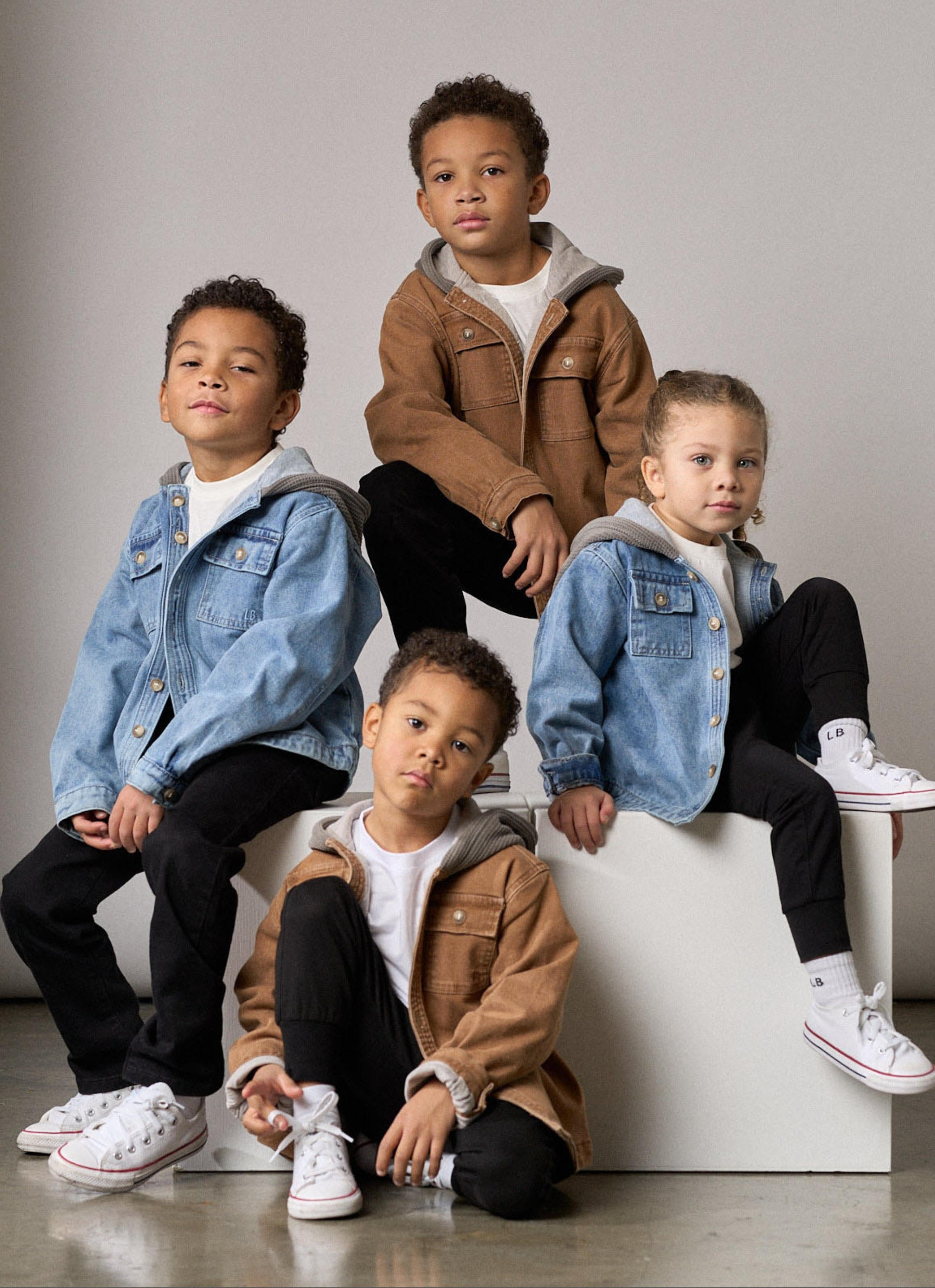 Stylish Light Wash Hooded Denim Shacket Jacket for Men & Women | Casual Outerwear for Fall & Spring | Perfect for Streetwear, Layering, and Everyday Fashion