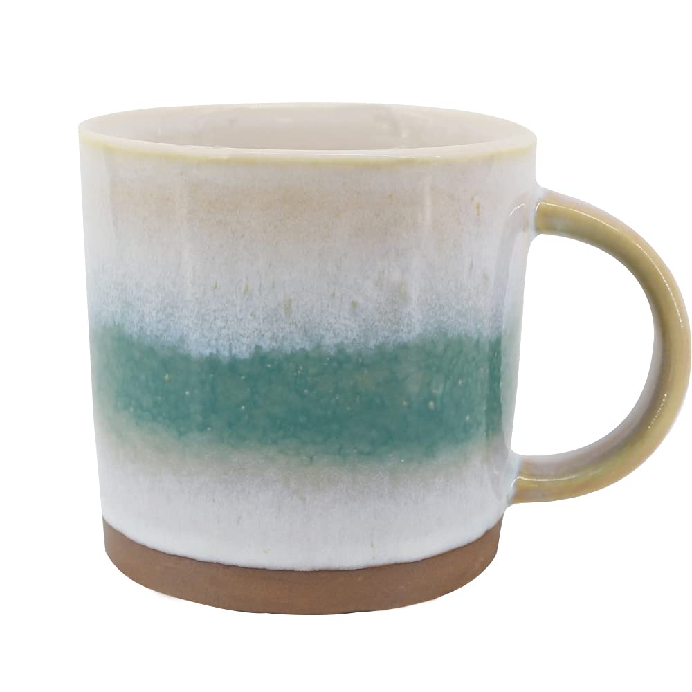COLLECTIVE HOME - 18oz Reactive Glaze Ceramic Coffee Mug & Tea Cup | Dishwasher & Microwave Safe | Perfect for Office, Home & Gifts (Green)