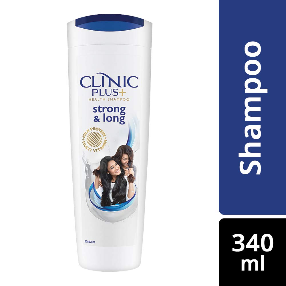 Clinic Plus Strong & Long Health Shampoo 340ml for Hair Growth & Damage Repair - Daily Use for Men & Women at Home or Salon