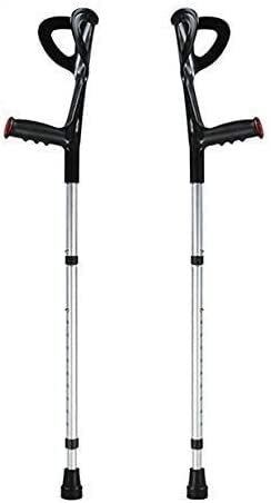 Adjustable Forearm Crutches for Adults - Lightweight Arm Cuff Crutch with 10-Stop Height Adjustment - Ergonomic Handle for Standard & Tall Users - Ideal for Mobility Support, Injury Recovery & Daily Assistance