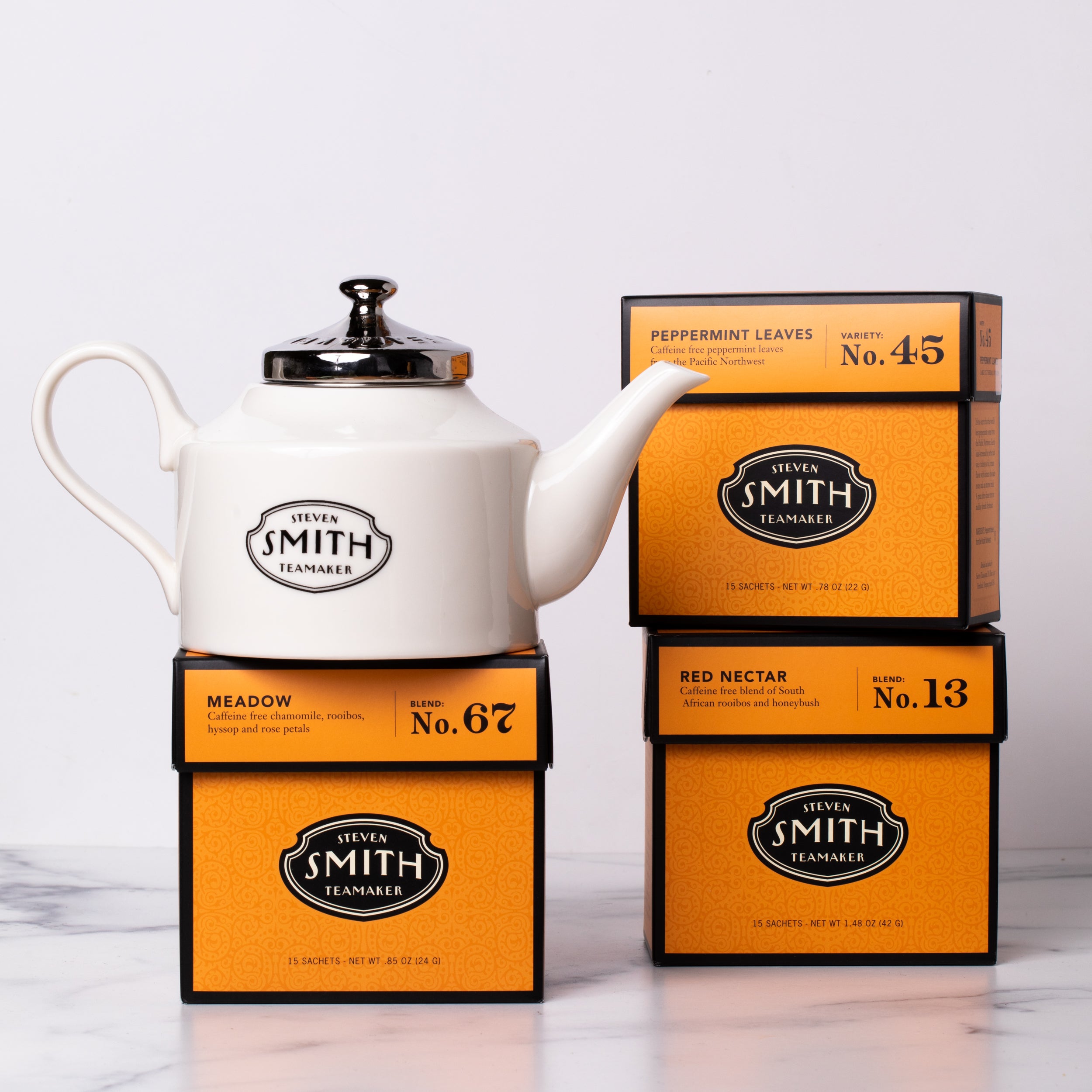 Premium Herbal Tea Infusion Set - Best Sellers Collection with Glass Teapot | Relaxing Tea Time, Gift for Tea Lovers, Home & Office Use