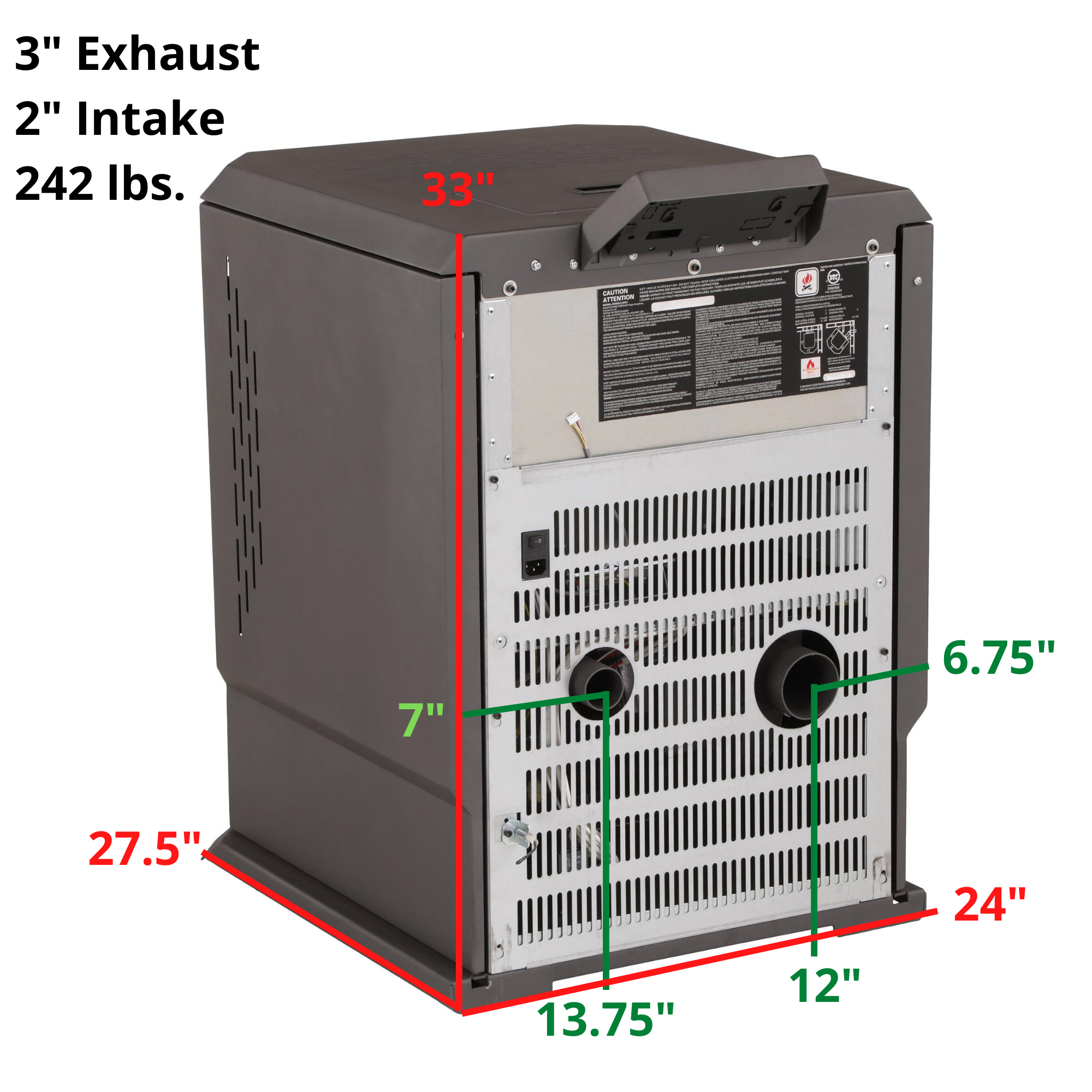 ComfortBilt HP61 Pellet Stove Charcoal - High Efficiency Wood Pellet Heater for Home & Cabin Heating | Perfect for Living Rooms, Basements & Outdoor Spaces