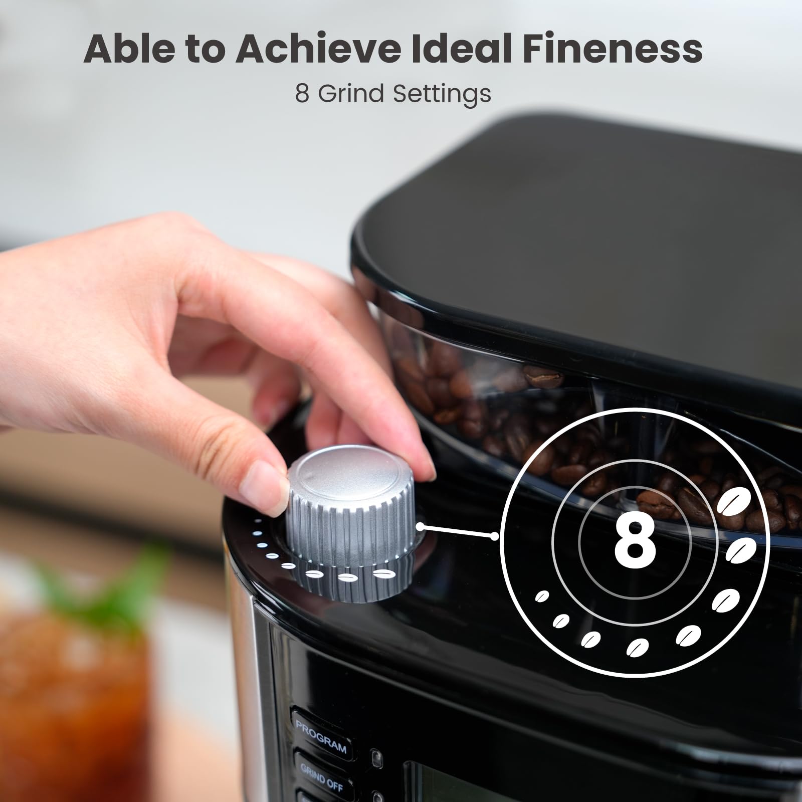 Gevi 10-Cup Programmable Drip Coffee Maker with Built-in Burr Grinder, 1.5L Water Tank & Reusable Filter - Automatic Brew Timer, Glass Carafe & Warming Plate - Perfect for Home, Office & Breakfast Use