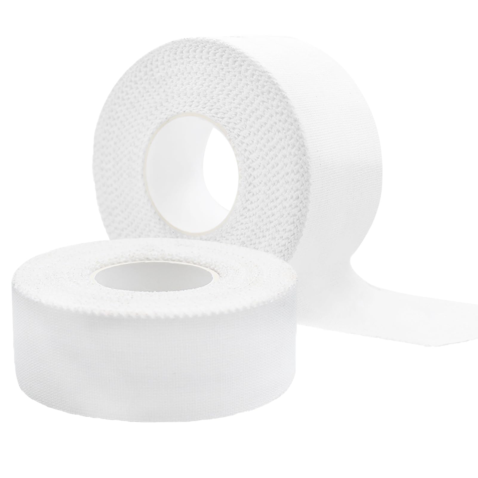 2 Rolls White Sports Tape - Athletic Kinesiology Tape for Football, Soccer, Volleyball & Climbing - 2.5cm x 10m Self-Adhesive Bandage for Shin Guards, Muscle Support & Injury Prevention - Perfect for Athletes & Active Lifestyles