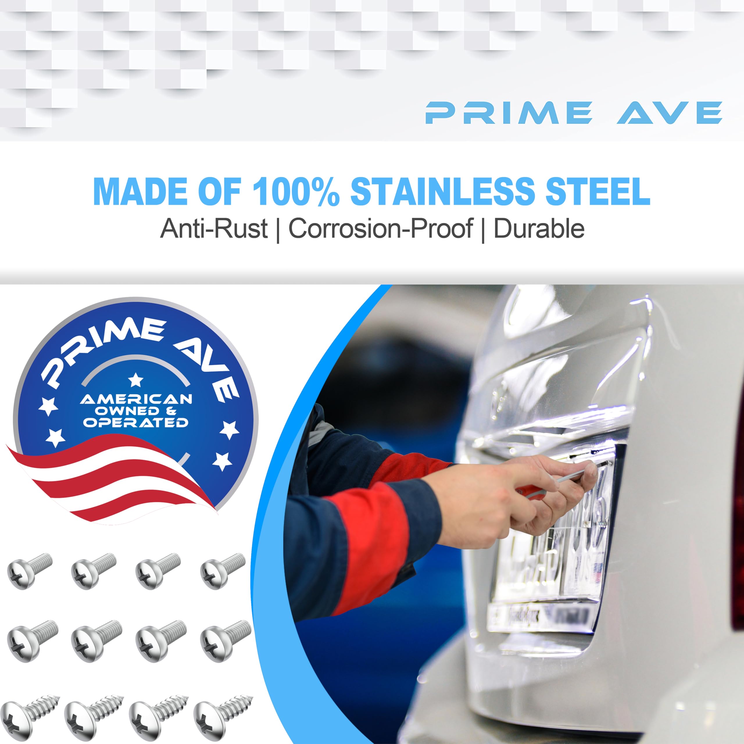 Premium Stainless Steel License Plate Screws Kit - Rust Proof Front & Rear Screws for License Plates, Frames, Covers - Compatible with Toyota, Lexus, Scion - Perfect for Car Registration & Vehicle Customization